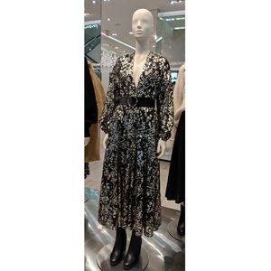 Reflective Gold Black Long Dress